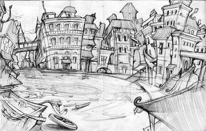 Drawn Game Concept Sketch 1